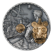 Cook Islands: Steampunk - Jet Pack Gold Plated 1000 grams Silver 2023 Ultra High Relief Antiqued Coin