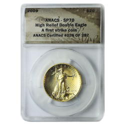 Double Eagle 20 Dollar Gold 2009 High Relief - ANACS SP70 First Strike 