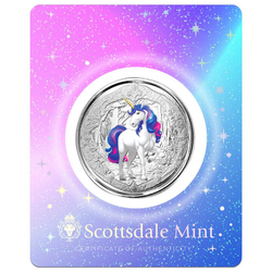 Fiji: Unicorn "Azurea" coloured 1 oz Silver 2024 Prooflike