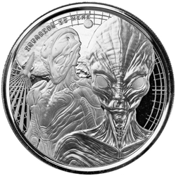 Ghana: Alien 1 oz Silver 2023 Prooflike Coin