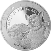 Ghana: Giants of the Ice Age - Cave Bear 1 oz Silver 2020