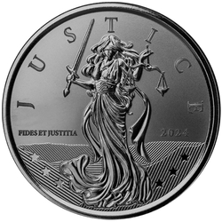 Gibraltar: Lady Justice 1 oz Silver 2024 Prooflike