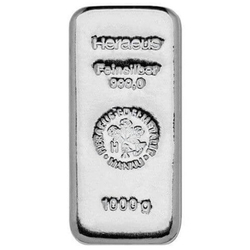 Heraeus bar 1000 grams Silver LBMA