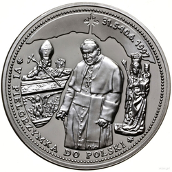 John Paul II - VI Pilgrimage to Poland 31.5-10.6.1997 Silver Proof Round - certificate