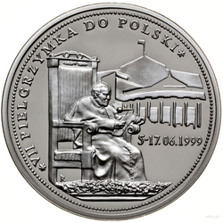 John Paul II -VII Pilgrimage to Poland 5-17.06.1999 Silver Proof Round - certificate