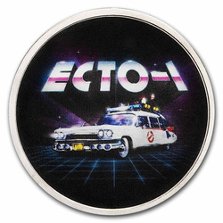 Niue: Ghostbusters - Ecto-1 coloured 2 oz Silver 2024 + Die Cast Car