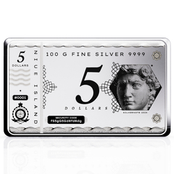 Niue: Silver Note Coinbar 100 grams Silver 2024