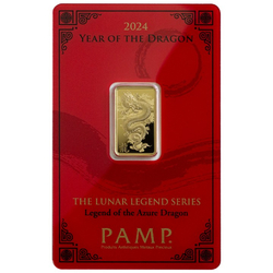 Pamp Year of the Dragon - Legend of the Azure Dragon 5 gram Gold Bar 2024 LBMA