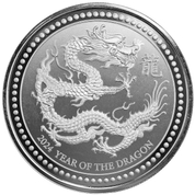 Samoa: Year of the Dragon 2 oz Silver 2024 Prooflike 