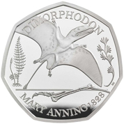 Tales of the Earth: Dimorphodon 50p Silver 2021 Proof 