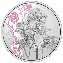 The Peony coloured 10 Euro Silver 2024 Proof Coin