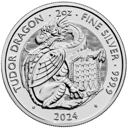 The Royal Tudor Beasts: The Tudor Dragon 2 oz Silver 2024