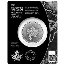 Treasured Canadian Maple Leaf 1 oz Silver 2025 Polar Bear Privy Mark 