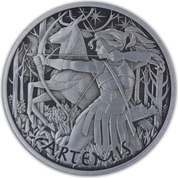 Tuvalu: Gods of Olympus - Artemis 5 oz Silver 2023 Antiqued Coin