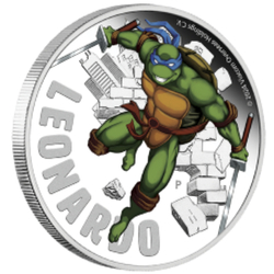 Tuvalu: Teenage Mutant Ninja Turtles - Leonardo coloured 1 oz Silver 2024 Proof