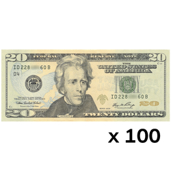 USA Banknote 20 Dollars (20 U.S. dollars / 20 USD) UNC 100 pieces