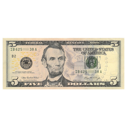 USA Banknote 5 Dollars (5 U.S. dollars / 5 USD) UNC