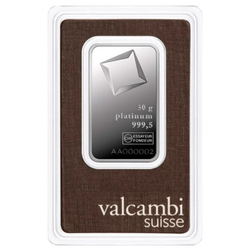 Valcambi 50 gram Platinum Bar 