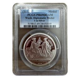 Wash. Diplomatic Medal 1 oz Silver 2013 Proof PCGS PR69 DCAM