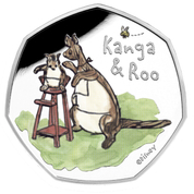 Winnie the Pooh - Kangaroo and Baby colored Silver 2022 Proof