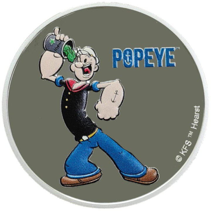 Fiji: Popeye 1 oz Silver 2024 Prooflike Coin - www.metalmarket.eu