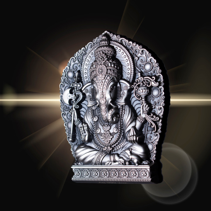 Ganesha 2 oz Silver 2023 Stackable Ultra High Relief Antiqued 