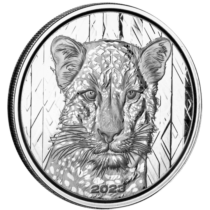 Ghana: African Leopard 1 oz Silver 2023 Prooflike