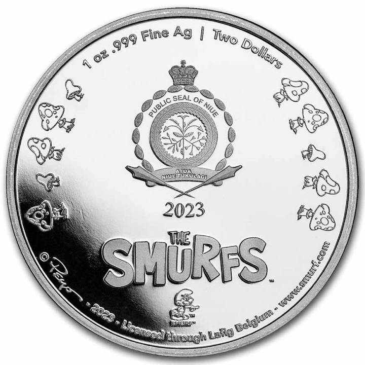 Niue Smurfs 65th Anniversary 1 oz Silver 2023 Proof Coin www