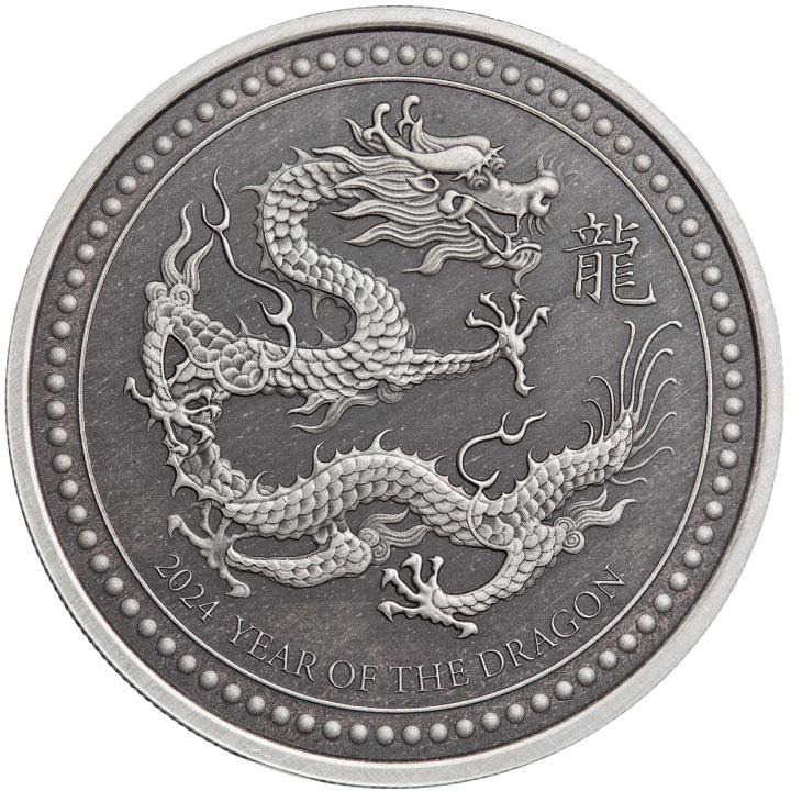 Samoa: Year of the Dragon 1 oz Silver 2024 Antiqued Coin - www ...