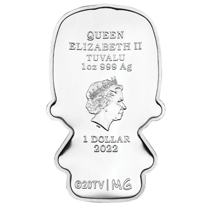 Tuvalu Bart Simpson coloured 1 oz Silver 2022 Minted Minis Coin