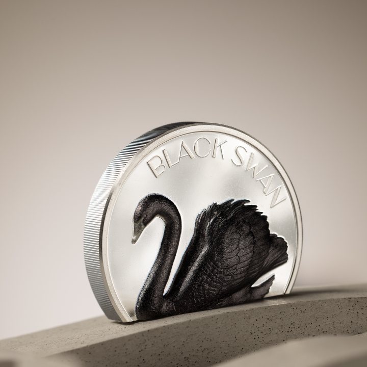  Cook Islands: Black Swan 2 oz Silver 2023 Black Proof Ultra High Relief 