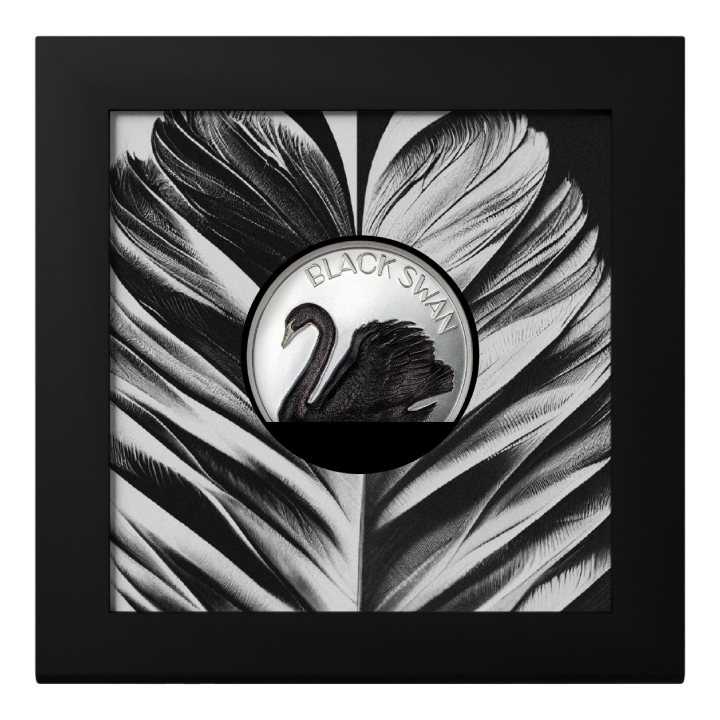  Cook Islands: Black Swan 2 oz Silver 2023 Black Proof Ultra High Relief 