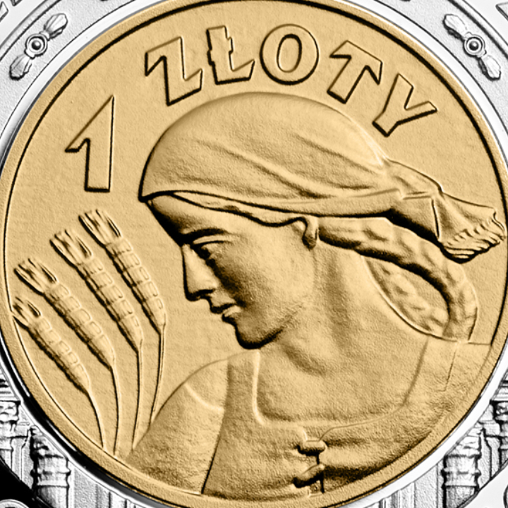 100. anniversary of the introduction of gold into circulation - gold-plated 1 zloty Silver 2024 Proof