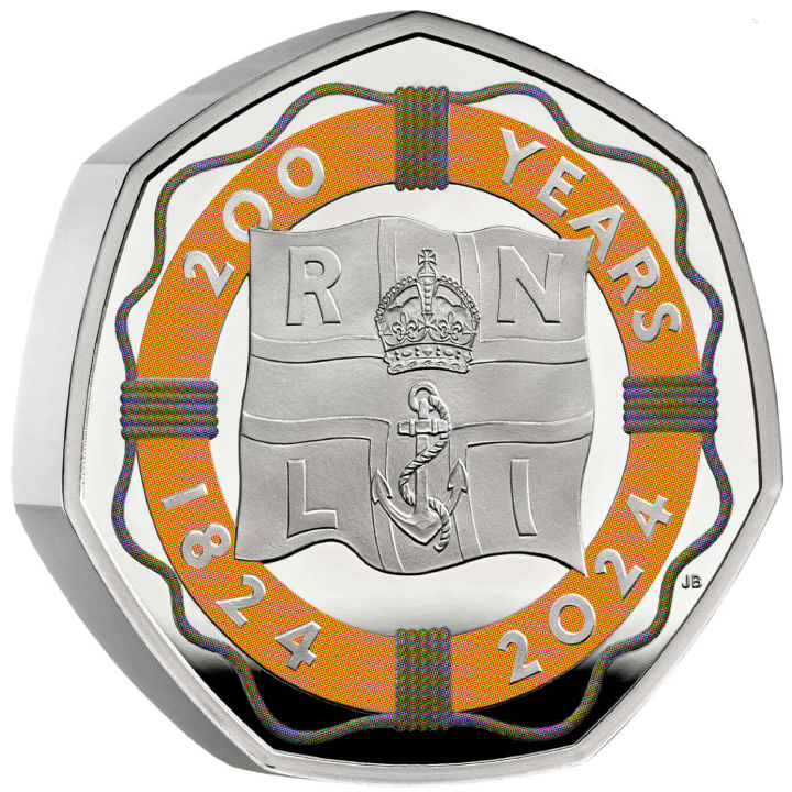 200 Years of the RNLI 2024 kolorowany 50p coloured Silver 2024 Proof