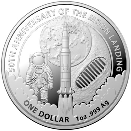 50. anniversary of the moon landing 1 ounce Silver 2019