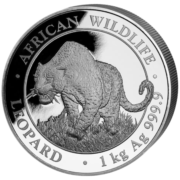 African Wildlife: Leopard 1000 grams of Silver 2023