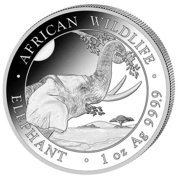 African Wildlife: Somali Elephant 1 oz Silver 2023