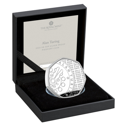 Alan Turing Silver 2022 Proof Piedfort Coin