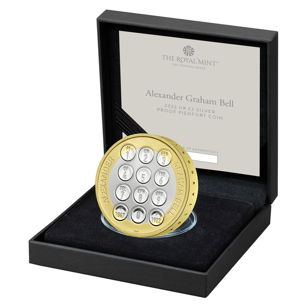 Alexander Graham Bell Silver 2022 Proof Piedfort Coin 