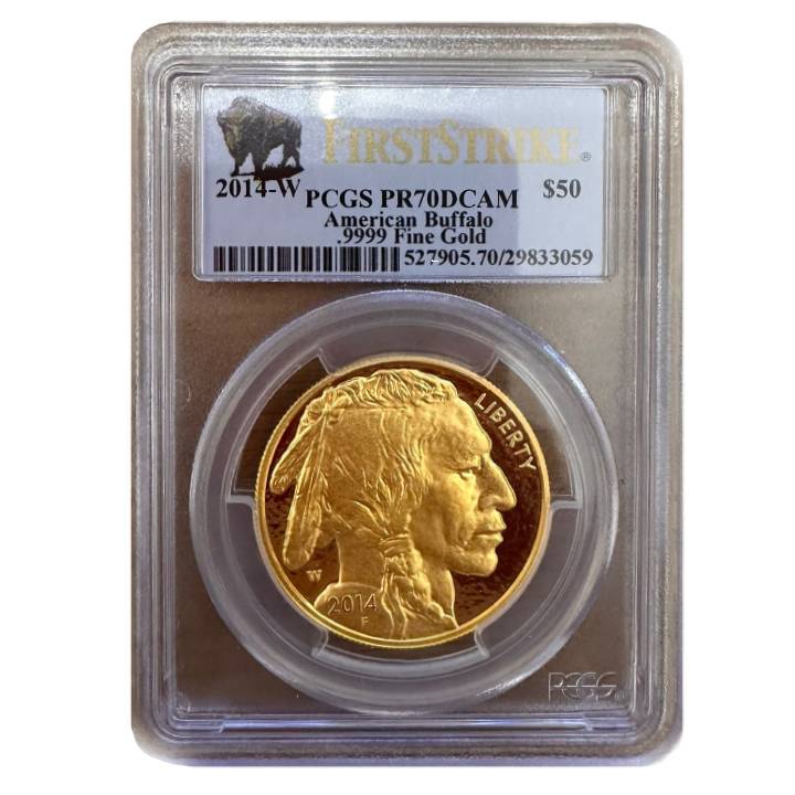 American Buffalo 1 oz Gold 2014-W PCGS PR70 DCAM First Strike