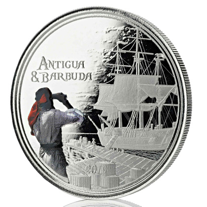 Antigua & Barbuda: Rum Runner colored 1 oz Silver 2019 Proof