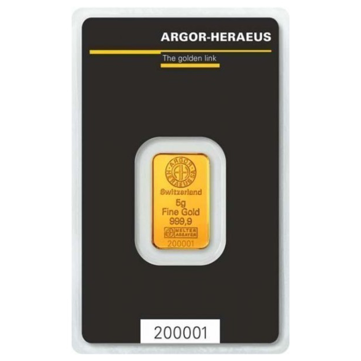 Argor Heraeus 5 gram Gold Bar LBMA