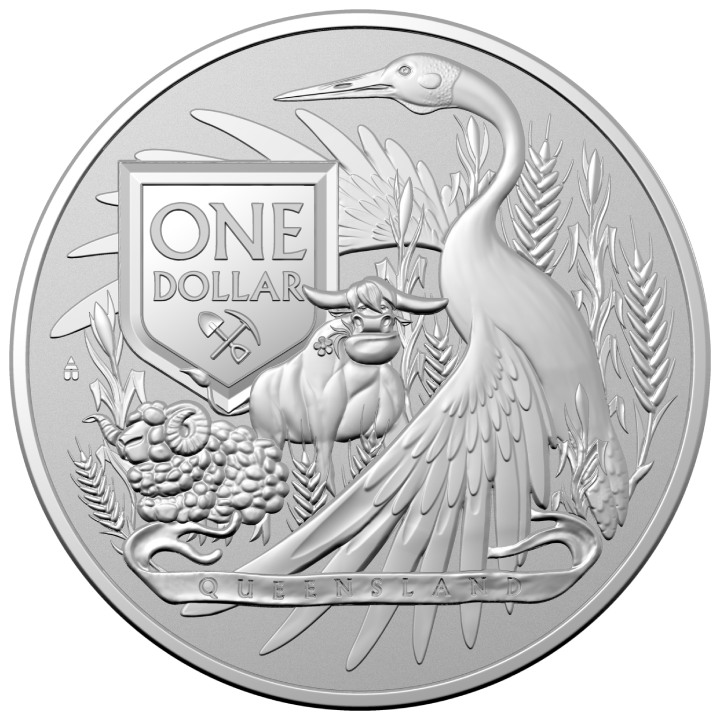 Australia's Coat of Arms - Queensland 1 oz Silver 2023