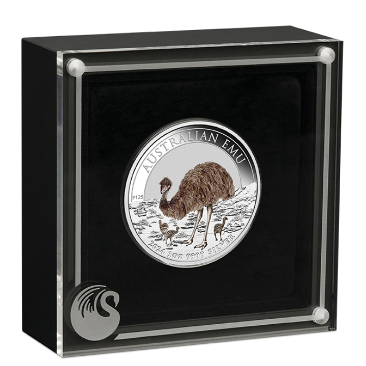 Australijski Emu coloured 1 oz Silver 2024