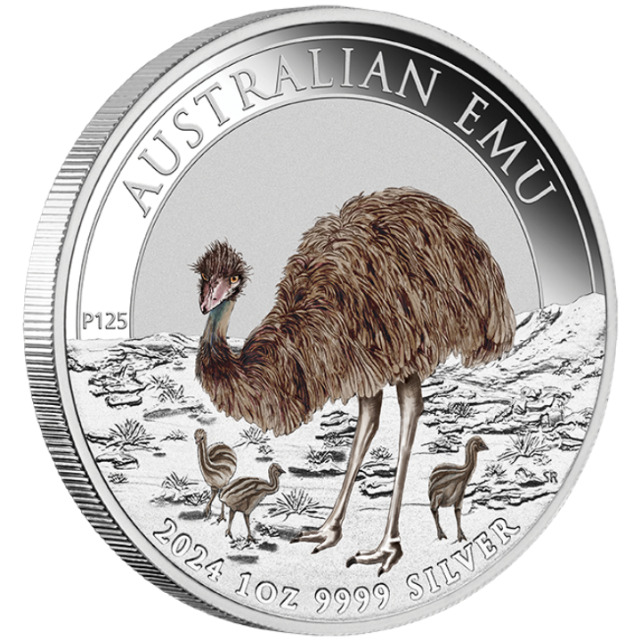 Australijski Emu coloured 1 oz Silver 2024