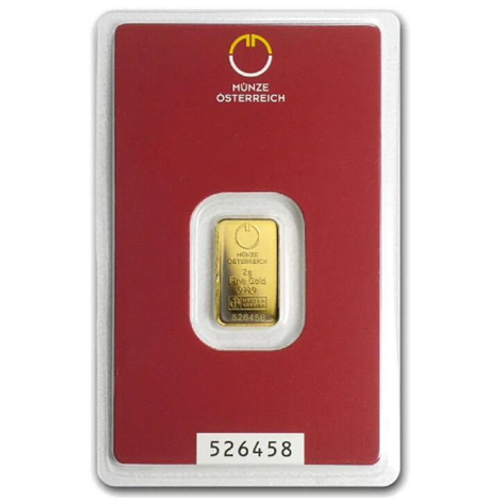 Austrian Mint 2 gram Gold Bar