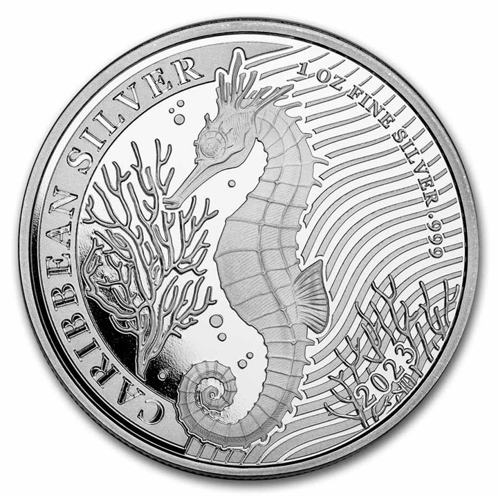 Barbados: Caribbean - Seahorse 1 oz Silver 2023 Coin