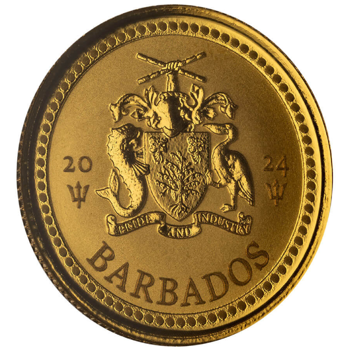 Barbados: Trident 1/10 oz Gold 2024 Prooflike