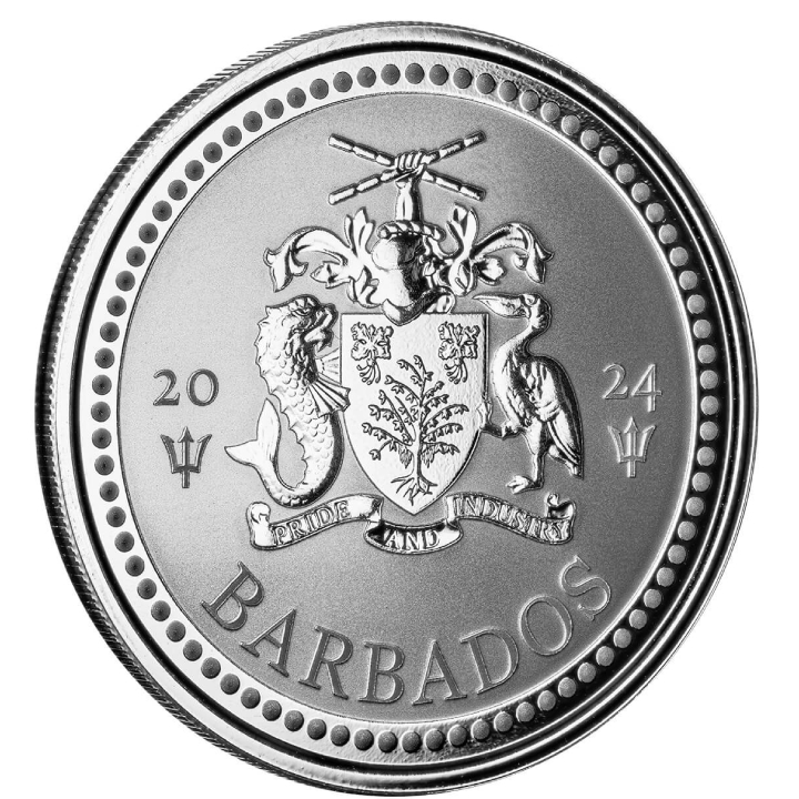 Barbados: Trident 1 oz Silver 2024 Prooflike