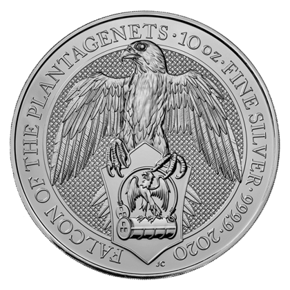 Beasts of the Queen: Plantagenet Falcon 10 Ounces of Silver 2020